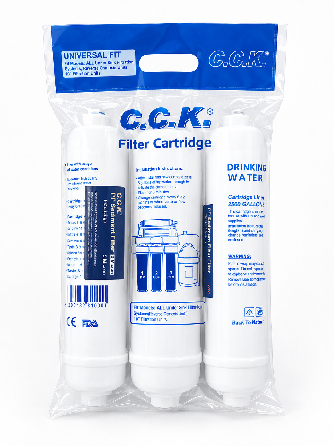 پک ۳ عددی فیلتر اینلاین برند c.c.k